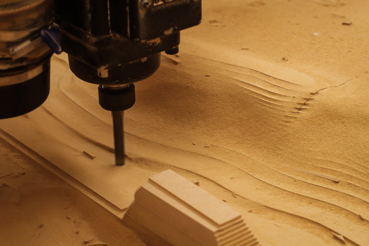 Close up of the CNC router